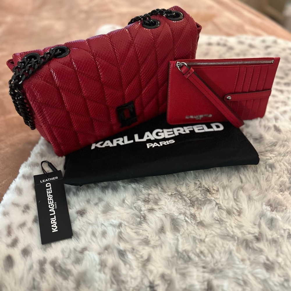 Karl Lagerfeld over the shoulder bag & wristlet